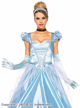 Cinderella, costume dress, glitter, tulle, puff sleeves